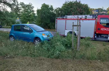 Kolizja na ul. Parowa w Chełmnie/ Fot. KP PSP Chełmno