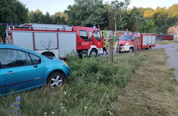 Kolizja na ul. Parowa w Chełmnie/ Fot. KP PSP Chełmno