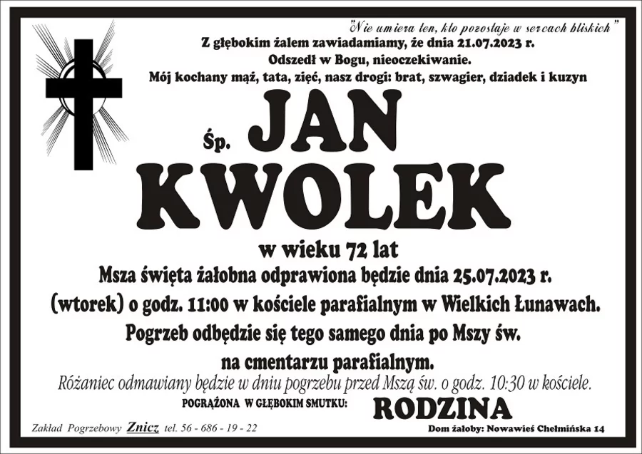 Miejsce na komentarz to przestrzeń na Twoje kondolencje.