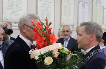 Uroczystość nadania tytułu Zasłużony dla Miasta Chełmna Władysławowi Fliegerowi/FOT. JD