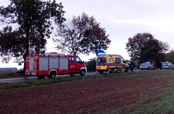 Droga ze Stolna do Grudziądza jest zablokowana/ Fot. KP PSP Chełmno