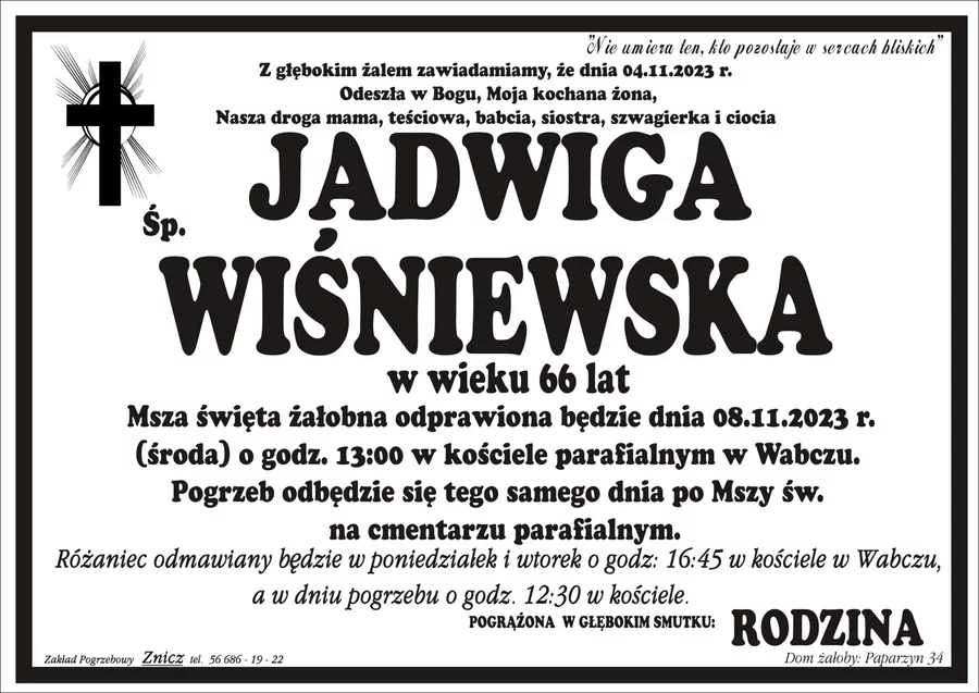 Miejsce na komentarz to przestrzeń na Twoje kondolencje.