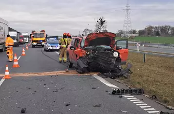 Na S5 pod Świeciem ciężarówka zderzyła się z jeepem/ Fot. OSP Wałdowo