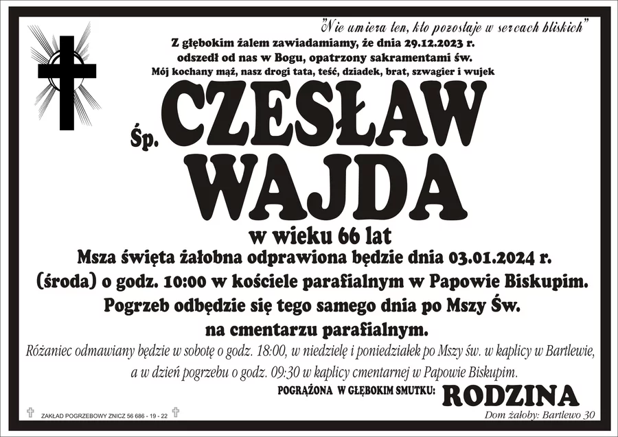 Miejsce na komentarz to przestrzeń na Twoje kondolencje.