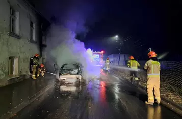 Nocny pożar w Chełmnie. Kto podpalił samochód?/ Fot. KP PSP Chełmno