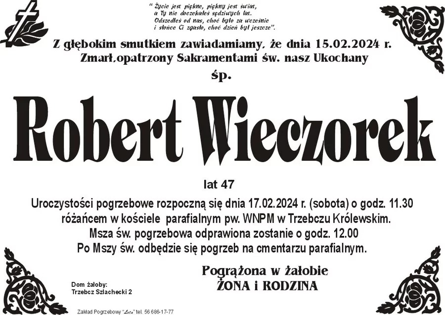 Miejsce na komentarz to przestrzeń na Twoje kondolencje.