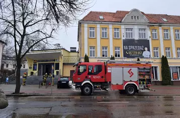 Pełno dymu w kinie Rondo w Chełmnie. Strażacy ćwiczyli na wypadek pożaru/ Fot. KP PSP w Chełmnie