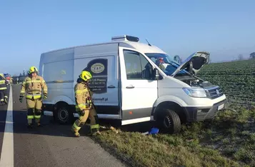 Wypadek na DK 91 w Żyglądzie/ Fot. KP PSP Chełmno