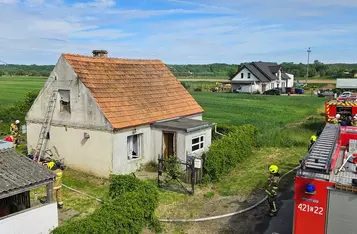 Pożar domu w gminie Chełmno/ Fot. OSP Bieńkówka