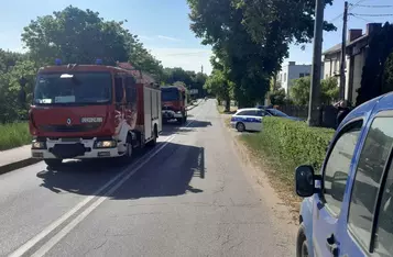 Dwa auta zderzyły się na Szosie Grudziądzkiej w Chełmnie/ Fot. KP PSP Chełmno