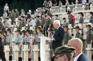 Podczas uroczystości pod Monte Cassino/ fot. Beata Krzemińska/UMWKP