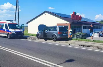 Auta zderzyły się na drodze krajowej nr 91 pod Chełmnem/ Fot. KP PSP Chełmno