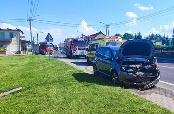 Auta zderzyły się na drodze krajowej nr 91 pod Chełmnem/ Fot. KP PSP Chełmno