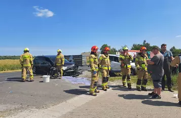 Wypadek na DK 55 pod Chełmnem/ Fot. KP PSP Chełmno