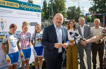 Konferencja prasowa przed wyścigiem kolarskim Śladami królewny Anny Wazówny, fot. Mikołaj Kuras dla UMWKP