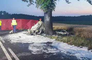 Tragiczny wypadek na drodze w Raciniewie pod Chełmnem/ Fot. KP PSP Chełmno