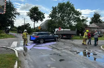 Pod Chełmnem doszło do dwóch groźnie wyglądających kolizji/ Fot. OSP Unisław