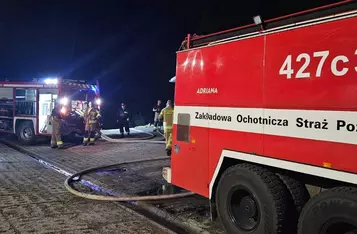 Pożar zabytkowego młyna w Kijewie Szlacheckim pod Chełmnem/ Fot. KP PSP Chełmno