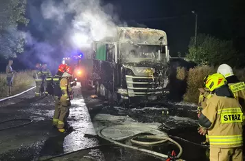 Pożar na dk 91 pod Chełmnem/ Fot. KP PSP Chełmno