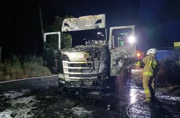 Pożar na dk 91 pod Chełmnem/ Fot. OSP Papowo Biskupie