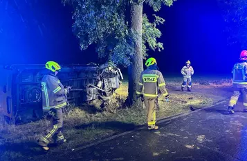 Wypadek pod Chełmnem/ Fot. OSP Unisław