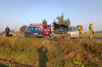 Wypadek w Kornatowie pod Chełmnem/ Fot. KP PSP Chełmno