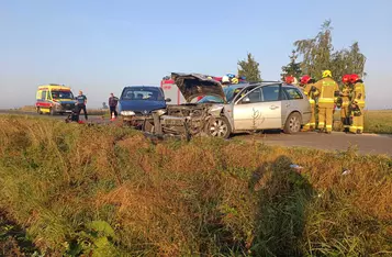 Wypadek w Kornatowie pod Chełmnem/ Fot. KP PSP Chełmno