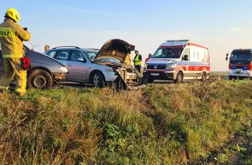 Wypadek w Kornatowie pod Chełmnem/ Fot. KP PSP Chełmno