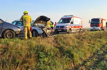 Wypadek w Kornatowie pod Chełmnem/ Fot. KP PSP Chełmno