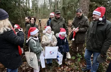 Wybór choinki w Raciniewie fot. Andrzej Goiński/UMWKP