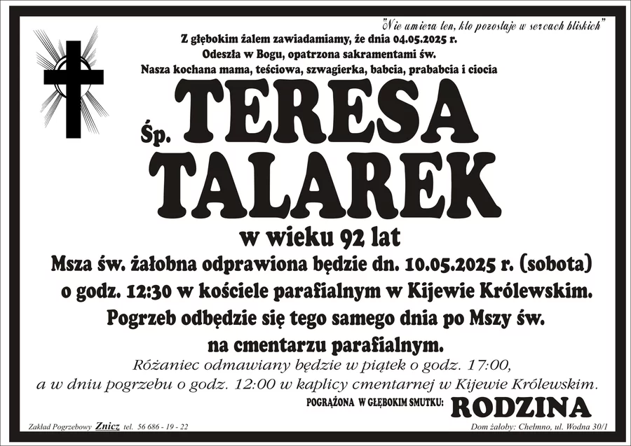 W komentarzach wpisujemy wspomnienia i kondolencje.
