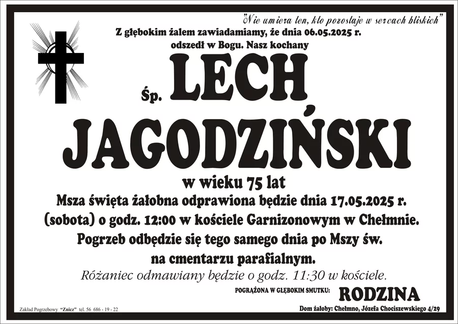 W komentarzach wpisujemy wspomnienia i kondolencje.