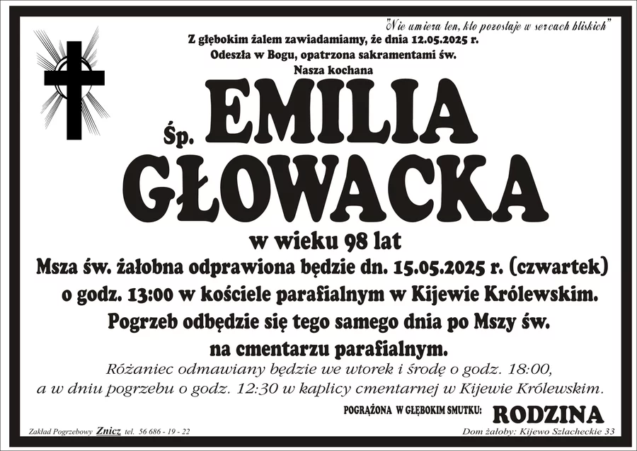 W komentarzach wpisujemy wspomnienia i kondolencje.