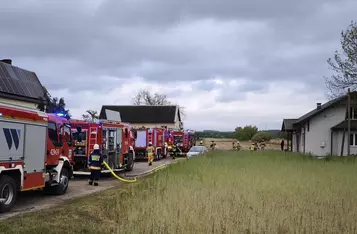 Pożar domu w gminie Chełmno/ Fot. KP PSP Chełmno