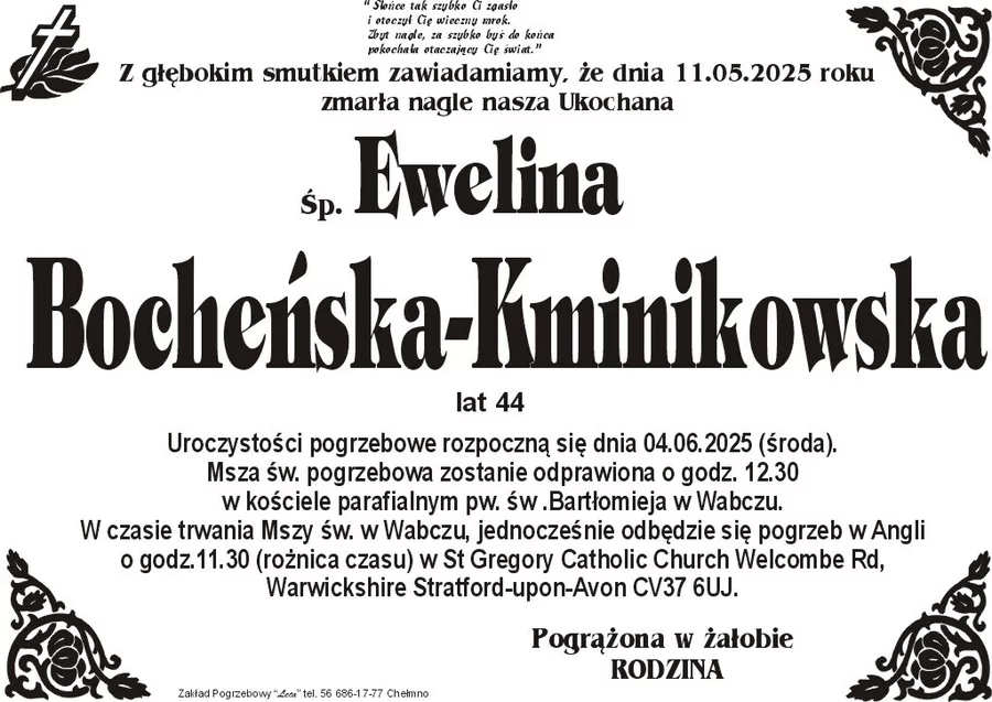 W komentarzach wpisujemy wspomnienia i kondolencje.