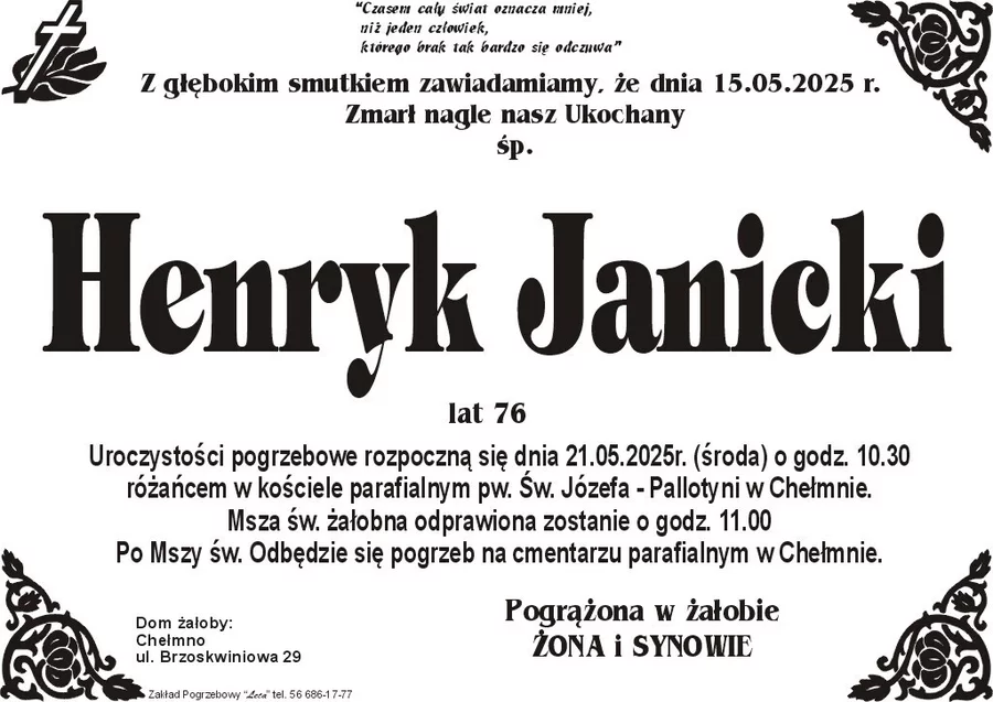 W komentarzach wpisujemy wspomnienia i kondolencje.