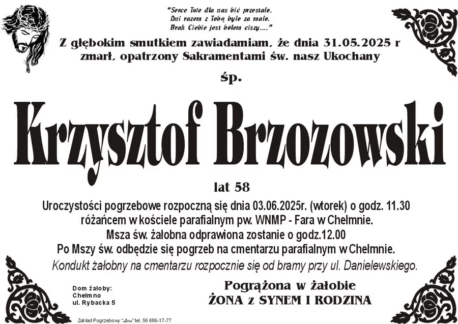 W komentarzach wpisujemy wspomnienia i kondolencje.