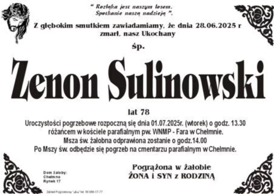W komentarzach wpisujemy wspomnienia i kondolencje.