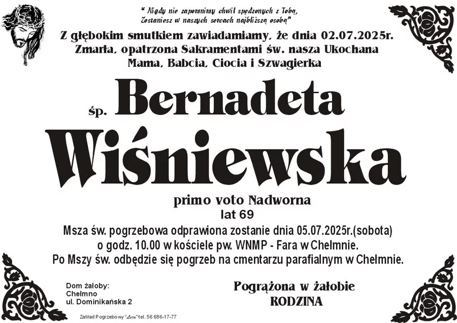 W komentarzach wpisujemy wspomnienia i kondolencje.