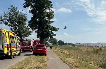 Wypadek w Nowych Dobrach pod Chełmnem/ Fot. KP PSP Chełmno/ OSP Chełmno