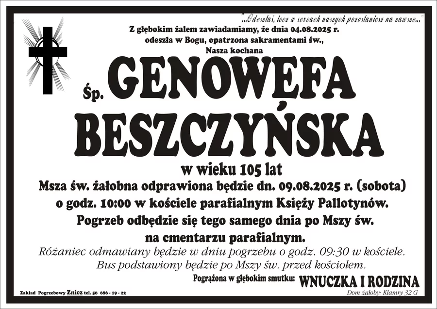 W komentarzach wpisujemy wspomnienia i kondolencje.