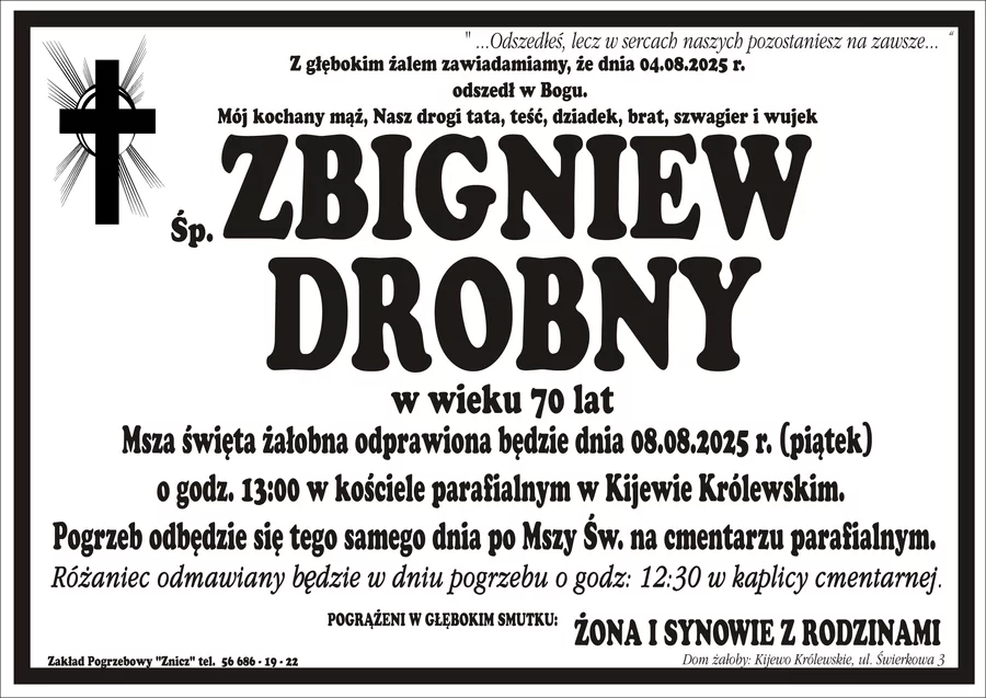 W komentarzach wpisujemy wspomnienia i kondolencje.