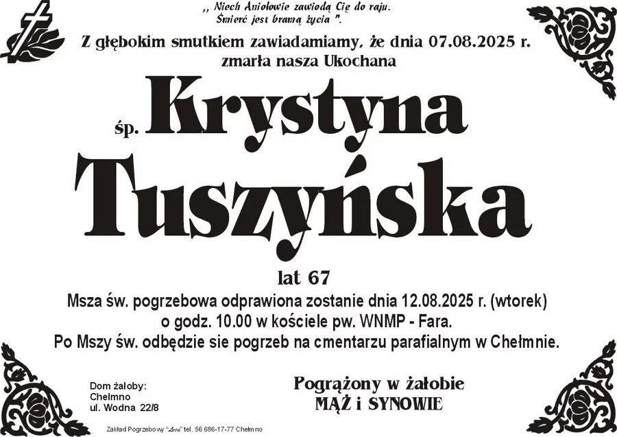 W komentarzach wpisujemy wspomnienia i kondolencje.