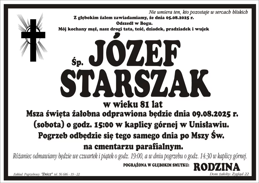W komentarzach wpisujemy wspomnienia i kondolencje.