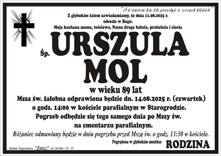 W komentarzach wpisujemy wspomnienia i kondolencje.