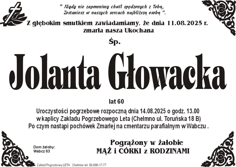 W komentarzach wpisujemy wspomnienia i kondolencje.