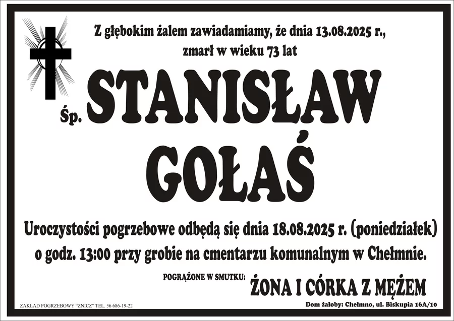 W komentarzach wpisujemy wspomnienia i kondolencje.