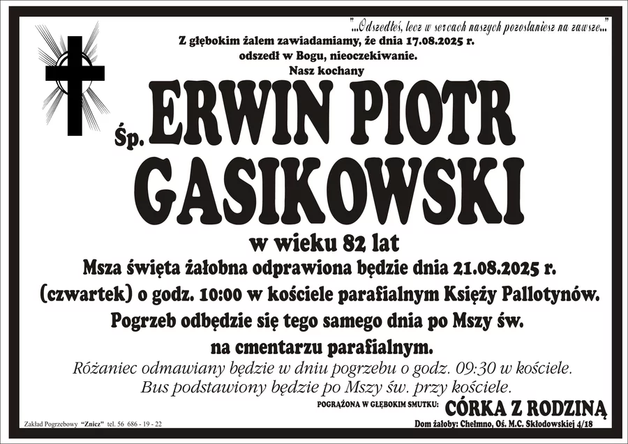 W komentarzach wpisujemy wspomnienia i kondolencje.