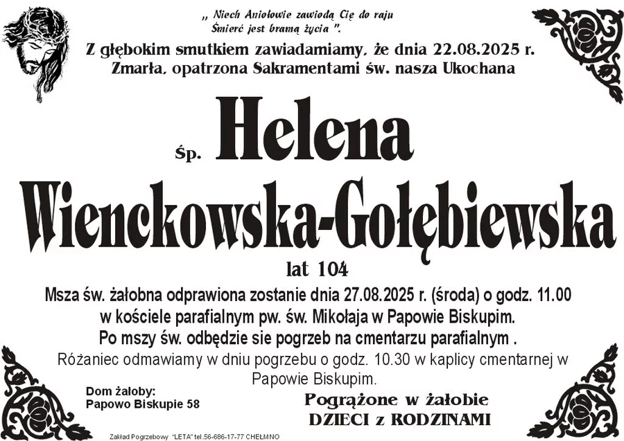 W komentarzach wpisujemy wspomnienia i kondolencje.