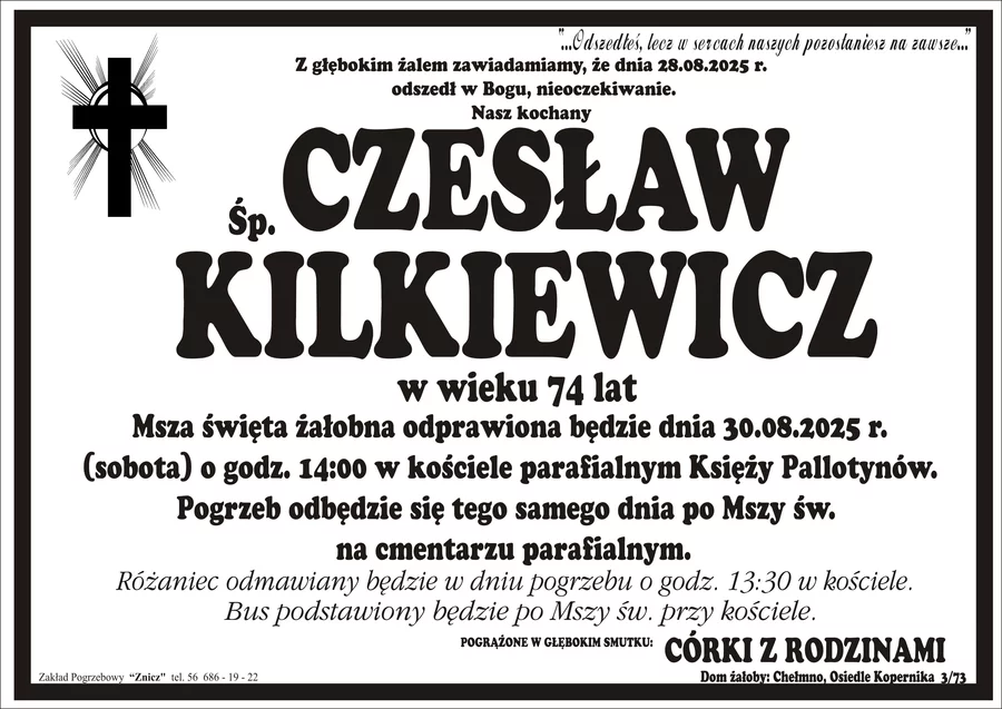 W komentarzach wpisujemy wspomnienia i kondolencje.
